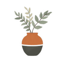 Minimalistisk Boho Terrakotta Vas Botaniska blad T