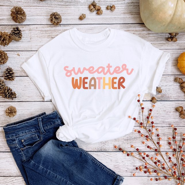 Minimalistisk Boho Tröja Väder T-shirt (Boho Chic Sweater Weather Tee)