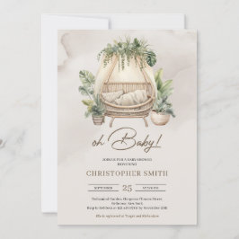 Minimalistisk Boho tropisk grönska barn säng Baby Inbjudningar