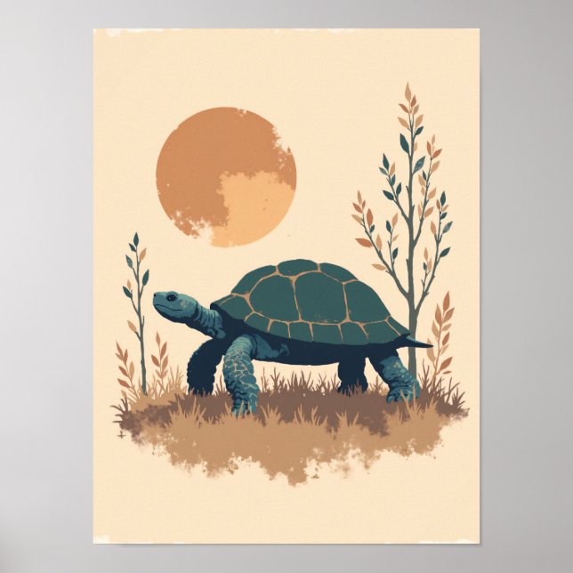 Minimalistisk Boho Turtle Wall Art Poster (Framsidan)