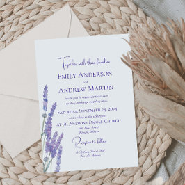 Minimalistisk Boho Watercolor Lavender Flower Bröl Inbjudningar