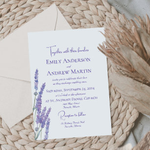 Minimalistisk Boho Watercolor Lavender Flower Bröl Inbjudningar