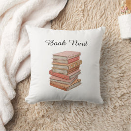Minimalistisk Bokälskare Nörd Elegant Present Este Kudde