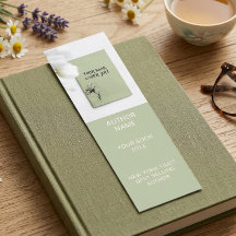 Minimalistisk Bokmärke Mall för Författare med Bok