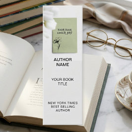 Minimalistisk Bokmärke Mall för Författare med Bok Mini Visitkort