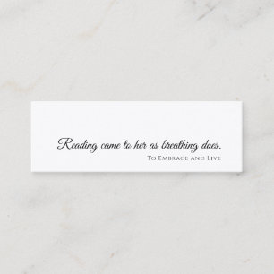 Minimalistisk Bokmärke Modern Reklamdesign Mini Visitkort
