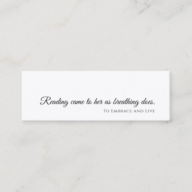 Minimalistisk Bokmärke | Modern Reklamdesign Mini Visitkort (Framsida)