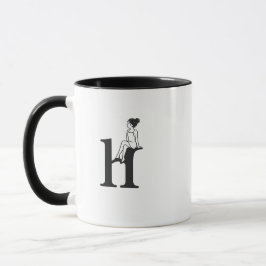 Minimalistisk bokstav H flicka estetisk kaffemugg