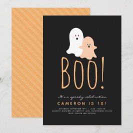 Minimalistisk Boo Cute Ghost Halloween-inbjudan Inbjudningar