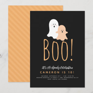 Minimalistisk Boo Cute Ghost Halloween-inbjudan Inbjudningar