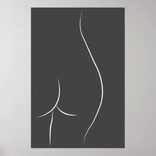 Minimalistisk Booty Teckning Poster