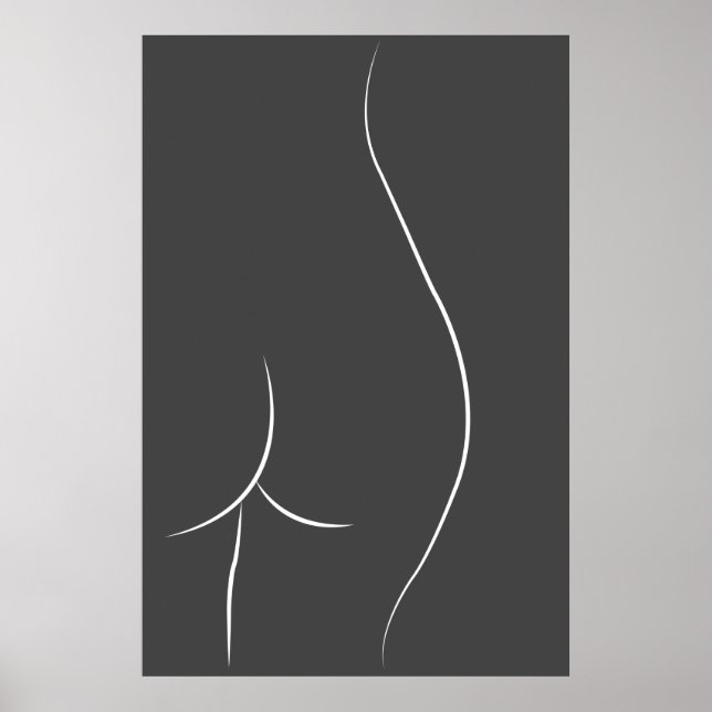 Minimalistisk Booty Teckning Poster (Framsidan)
