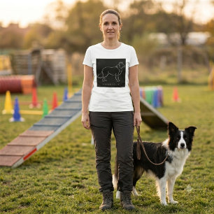 Minimalistisk Border Collie Linje Konst Hund Grafi T Shirt