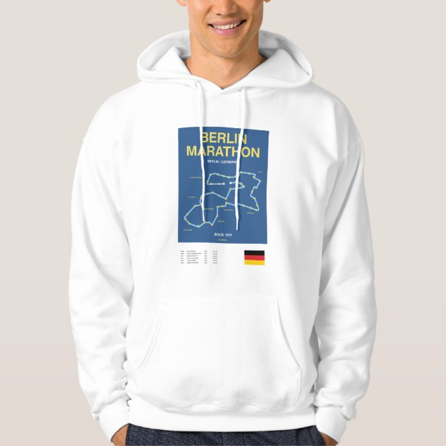 Minimalistisk Boston Marathon Linje Print Hoodie (Framsida)