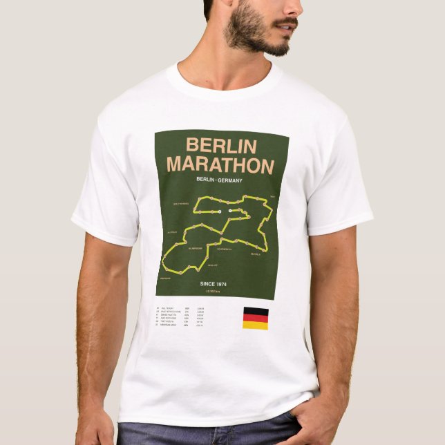 Minimalistisk Boston Marathon Linje Print T Shirt (Framsida)