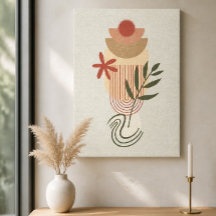 Minimalistisk Botanisk Abstrakt IV Canvastryck