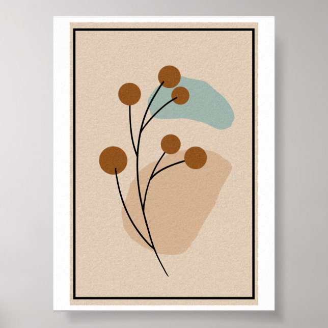 Minimalistisk Botanisk Abstrakt Natur Estetik Poster (Framsidan)