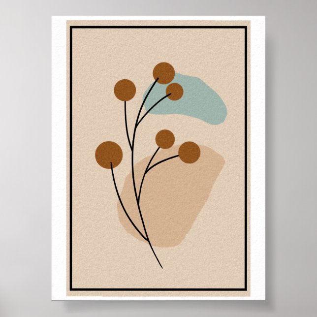 Minimalistisk Botanisk Abstrakt Natur Estetik Poster (Framsidan)