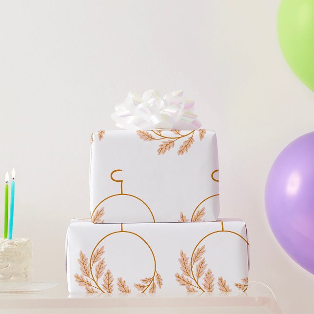 Minimalistisk botanisk andningsmodern Neutralt Presentpapper (Skapare uppladdad)