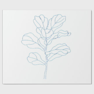 Minimalistisk botanisk bladlinjekonst inslagningsp presentpapper