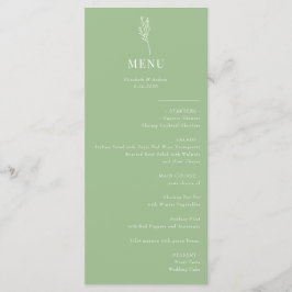 Minimalistisk botanisk Blommigt | Bröllop Menu Meny