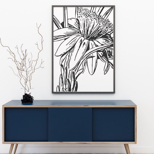 Minimalistisk botanisk Blommigt Line Teckning Artw Poster (Skapare uppladdad)