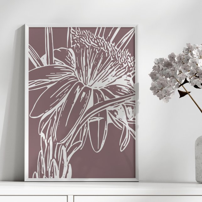 Minimalistisk botanisk Blommigt Line Teckning Artw Poster (Skapare uppladdad)