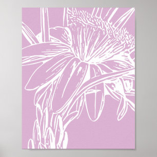 Minimalistisk botanisk Blommigt Line Teckning Artw Poster