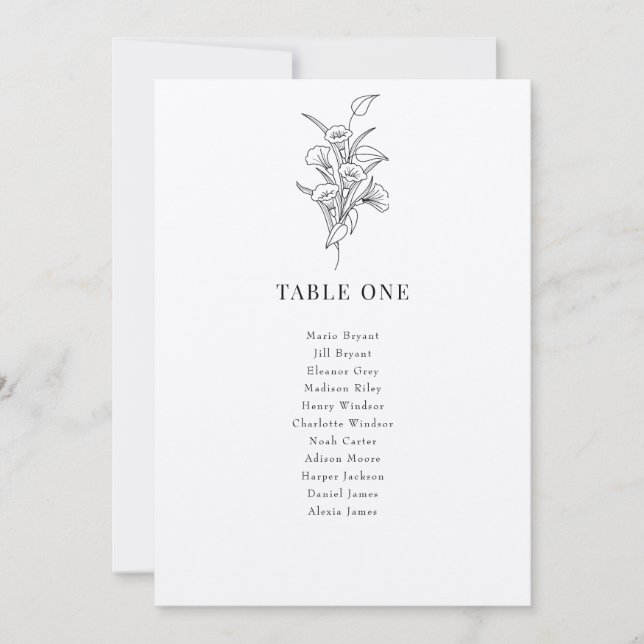 Minimalistisk botanisk Blommigt | Sittplatskort Inbjudningar (Framsida)