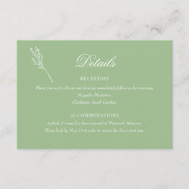 Minimalistisk botanisk Blommigt | Uppgifter om Brö Tilläggskort