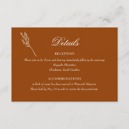 Minimalistisk botanisk Blommigt | Uppgifter om Brö Tilläggskort