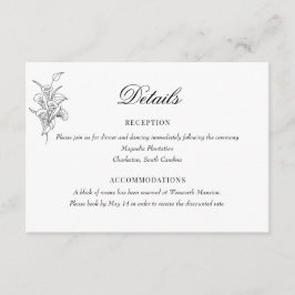 Minimalistisk botanisk Blommigt | Uppgifter om Brö Tilläggskort