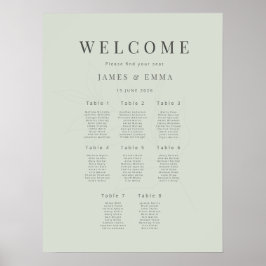 Minimalistisk Botanisk Bröllop (8) Blekt Salvia Poster