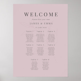 Minimalistisk Botanisk Bröllop (8) Dammig Ros Poster