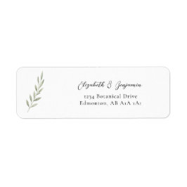Minimalistisk Botanisk Bröllopslux Returadress Etikett