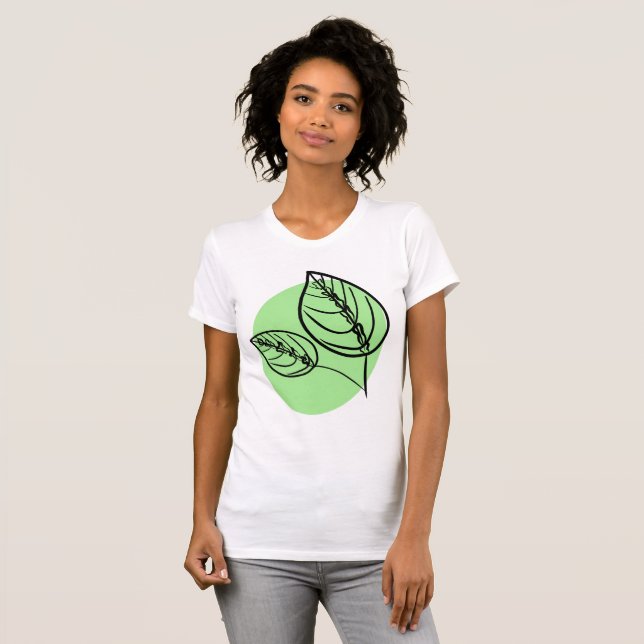 Minimalistisk botanisk Calathea-växtkonstblad T Shirt (Hel framsida)