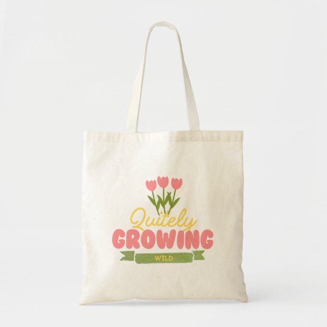 Minimalistisk Botanisk Canvas Handväska Tygkasse (Framsidan)
