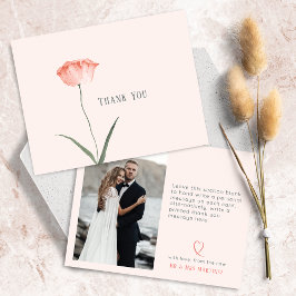 Minimalistisk botanisk foto korall tack kort