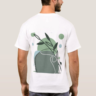 Minimalistisk botanisk grönska konst t-shirt