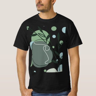 Minimalistisk botanisk grönska konst t-shirt