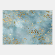 Minimalistisk botanisk guldbladsmönster teal