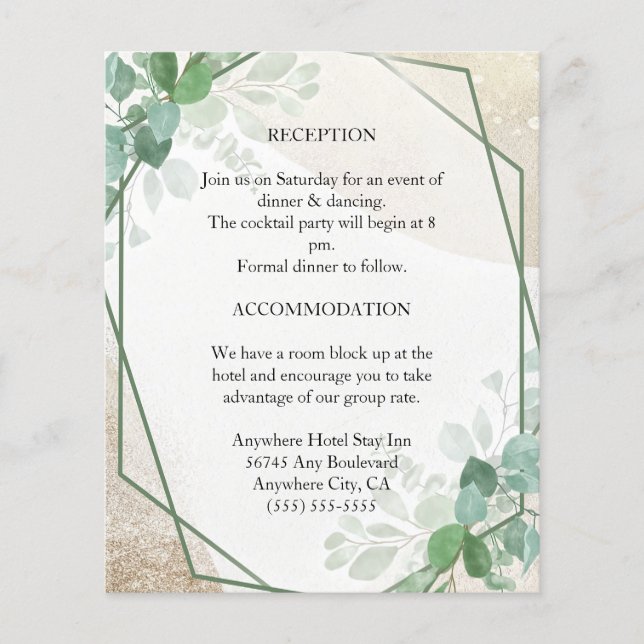 Minimalistisk Botanisk Inbjudan till Bröllop (Framsida)