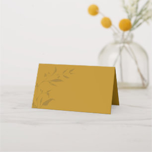 Minimalistisk botanisk konst Mustard Boho Bröllop Placeringskort