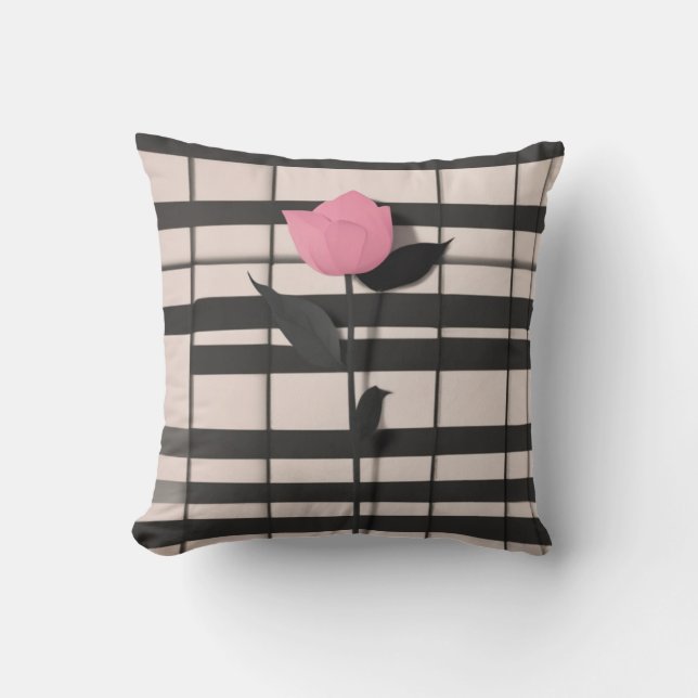 Minimalistisk botanisk konsthandling kudde (Framsida)