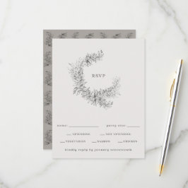 Minimalistisk Botanisk Krans Bröllop OSA Kort