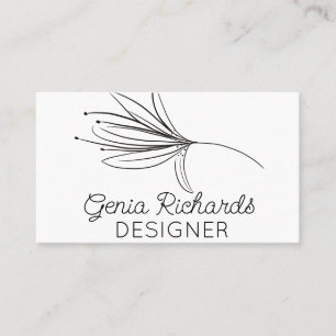 Minimalistisk Botanisk Lilje Blomdesigner Visitkort