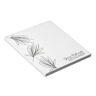 Minimalistisk Botanisk Lilje Blomma Designer   Anteckningsblock