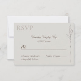 Minimalistisk Botanisk Linje Konst RSVP-kort OSA Kort