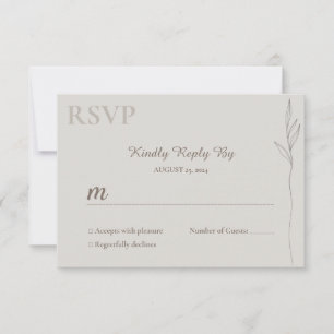 Minimalistisk Botanisk Linje Konst RSVP-kort OSA Kort