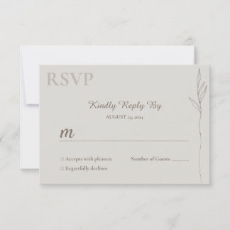 Minimalistisk Botanisk Linje Konst RSVP-kort OSA Kort